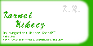 kornel mikecz business card